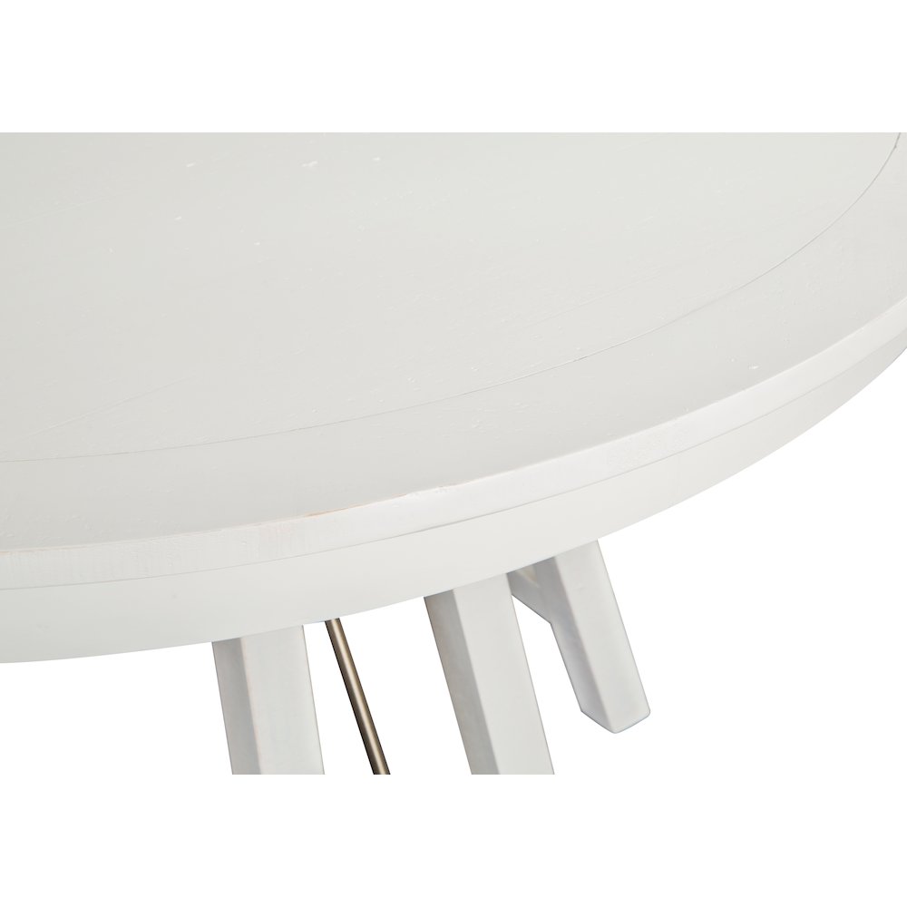 Heron Cove Chalk White And Dovetail Grey 52" Round Dining Table. Picture 4