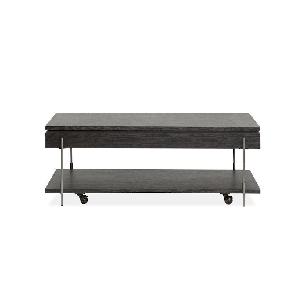 Spencer Dark Briarsmoke Lift Top Storage Cocktail Table With Casters. Picture 3