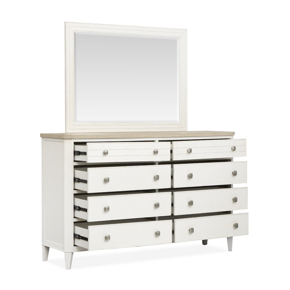 Echo Isles Sea Pearl And Driftwood Double Drawer Dresser With Landscape Mirror. Picture 8