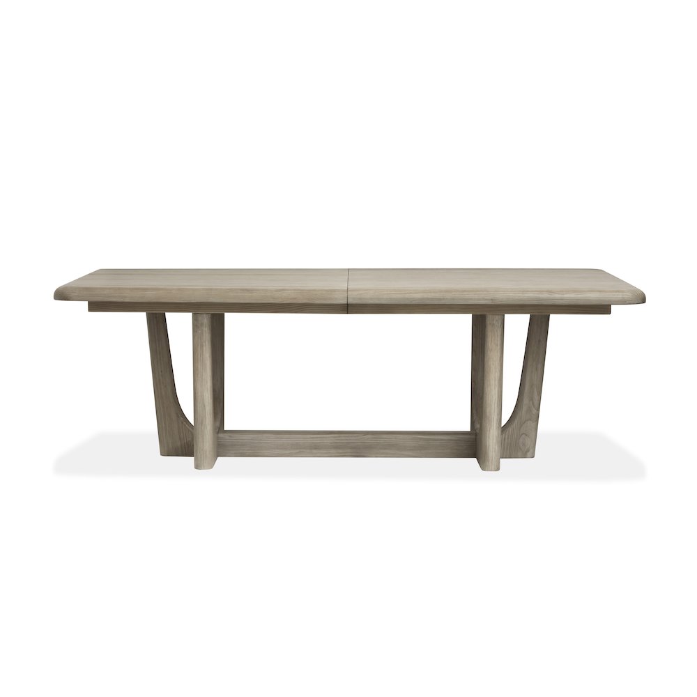 Braelyn Dorian Grey Extendable Trestle Dining Table. Picture 4