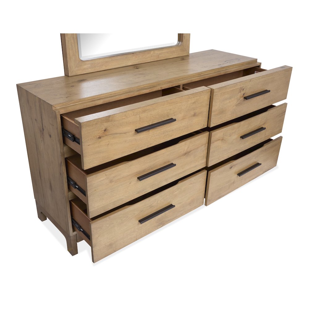 Davenport Rustic Caramel Double Drawer Dresser. Picture 4