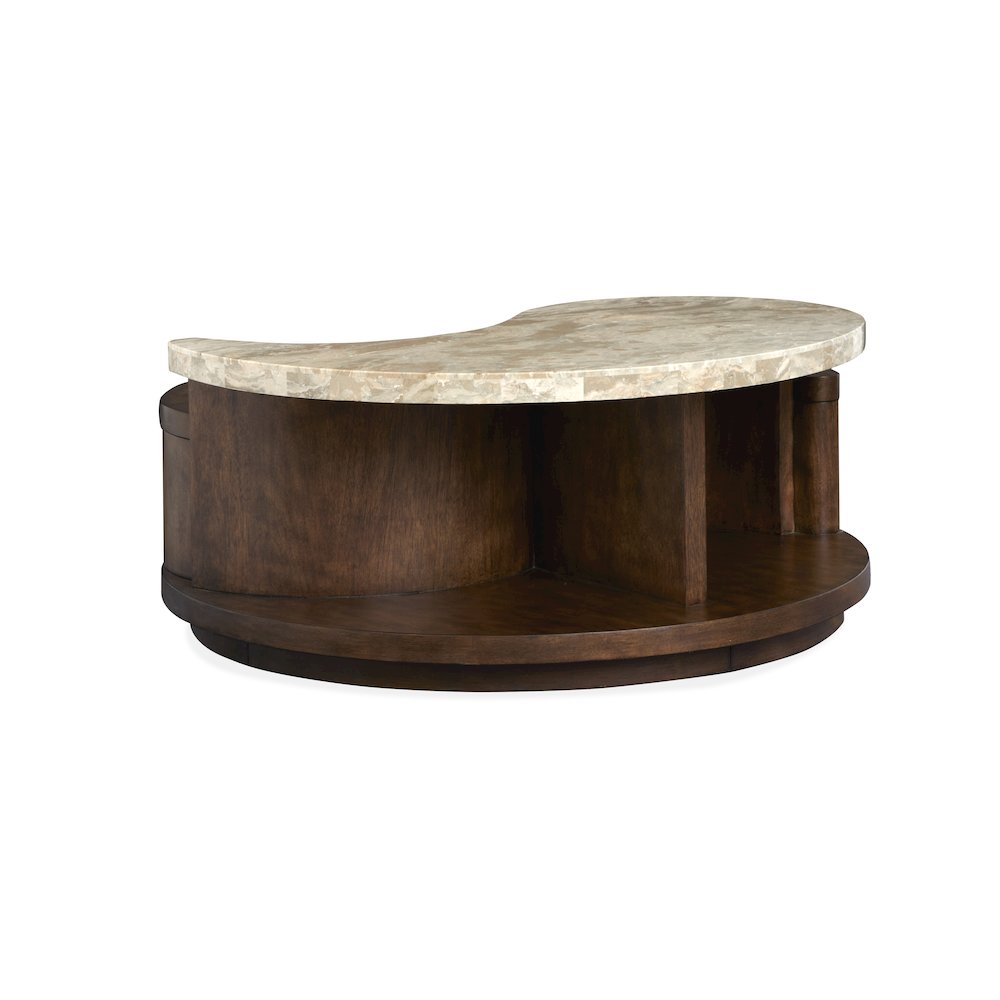 Mcpherson Burnt Umber Round Cocktail Table With Casters. Picture 1