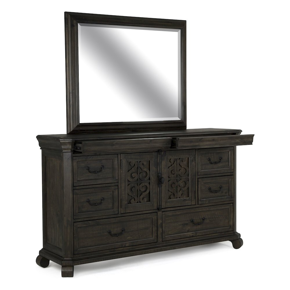 Bellamy Peppercorn Drawer Dresser With Landscape Mirror. Picture 8