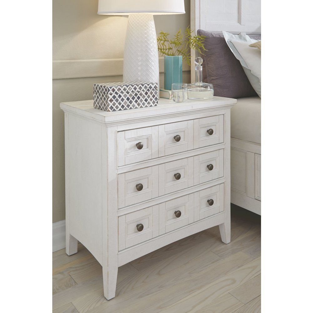 Heron Cove Chalk White And Dovetail Grey Drawer Nightstand. Picture 3