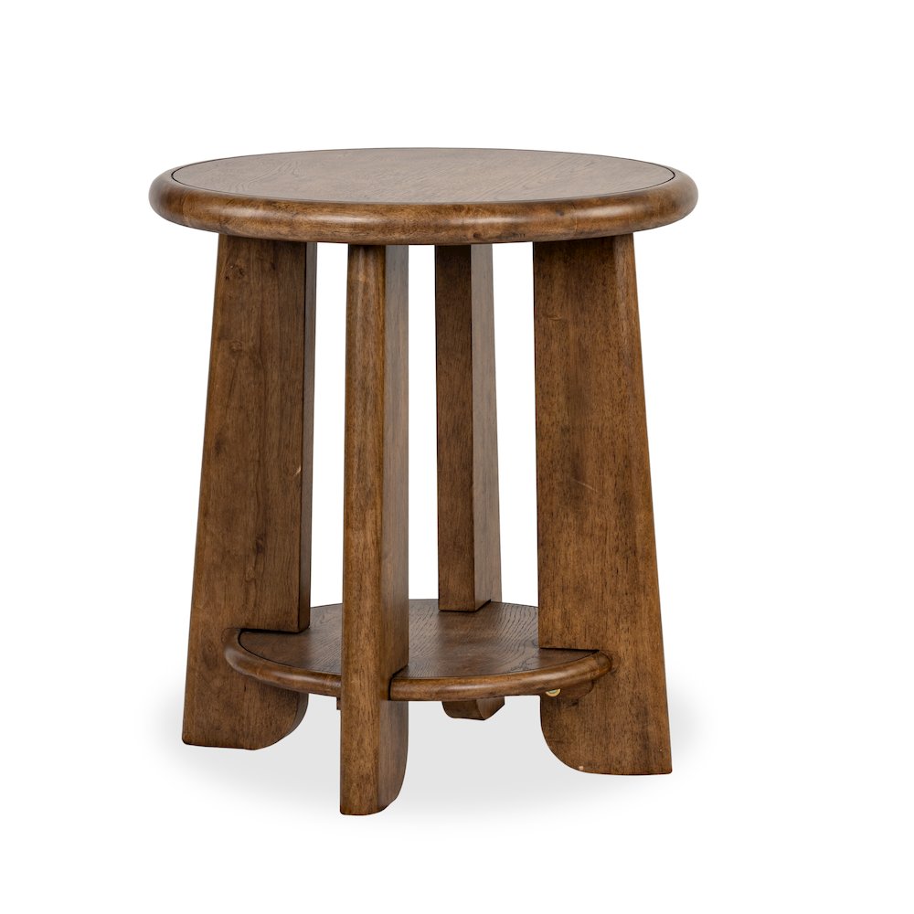 Tanner Tawny Brown Round End Table. Picture 1