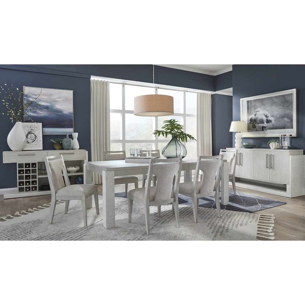 Lorelei Misty Cloud Extendable Rectangular Dining Table. Picture 12