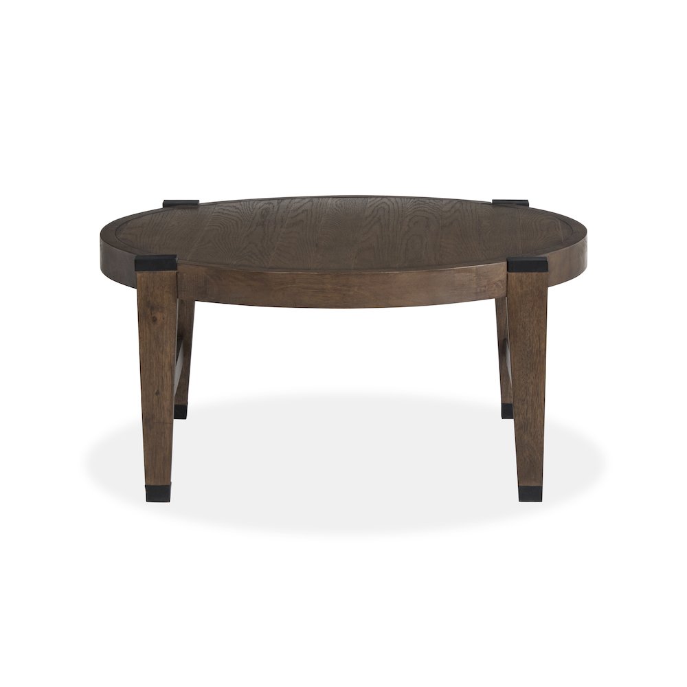 Kaysen Wallaby And Matte Black Round Cocktail Table. Picture 3