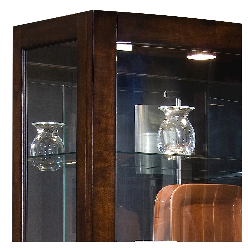 Pulaski Curios Mahogany Brown Curved Front 5 Shelf Curio Cabinet. Picture 3
