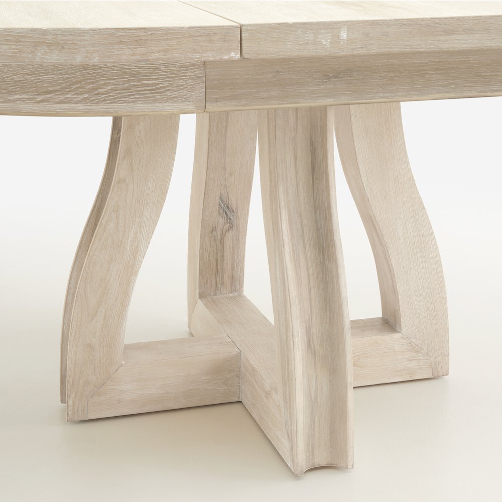 Herringbone Ridge White 54" Extendable Round Dining Table. Picture 6