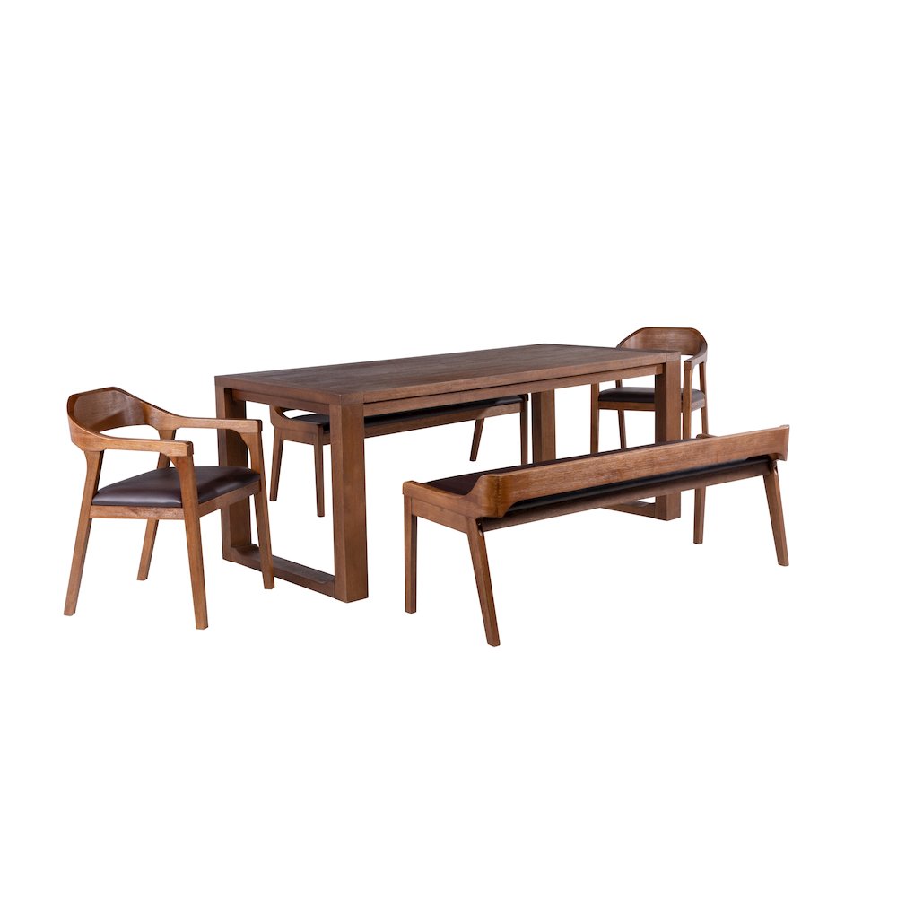 Rasmus 5pc Dining Set - Chestnut Wire-Brush Finish. Picture 1