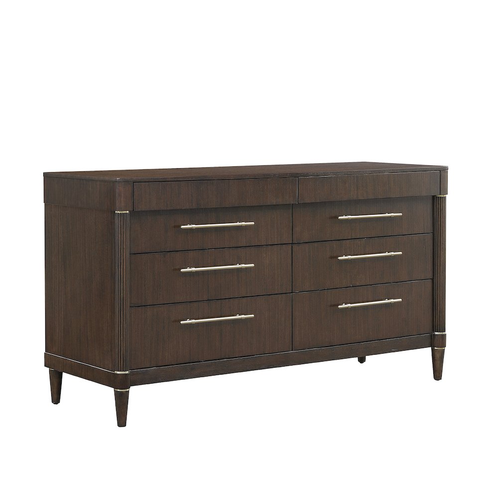 Asher Park 8 Drawer Dresser, Piano Brown Finish. Picture 1