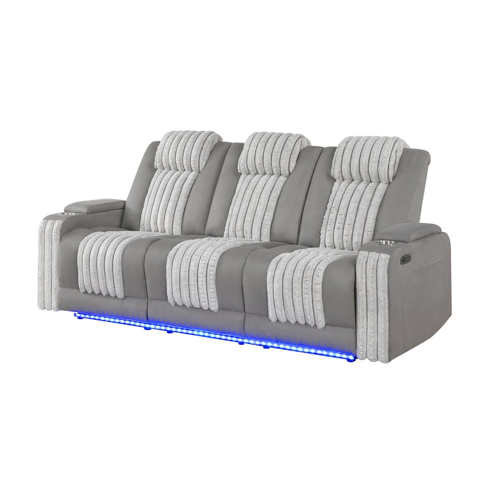 U8000 Grey Pwr Rec Sofa W/Phr, Ddt, Reading Light & Led Light. Picture 2