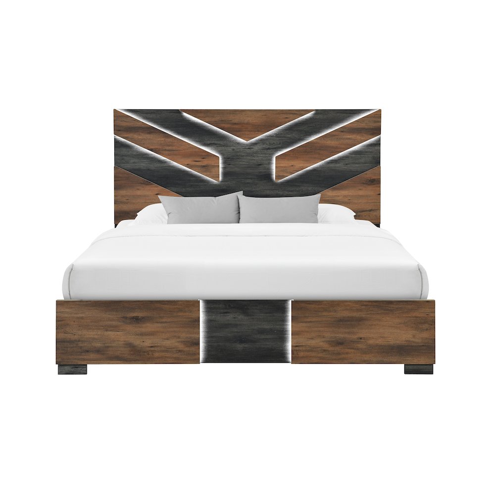 Optimus Brown/Black King Bed. Picture 1