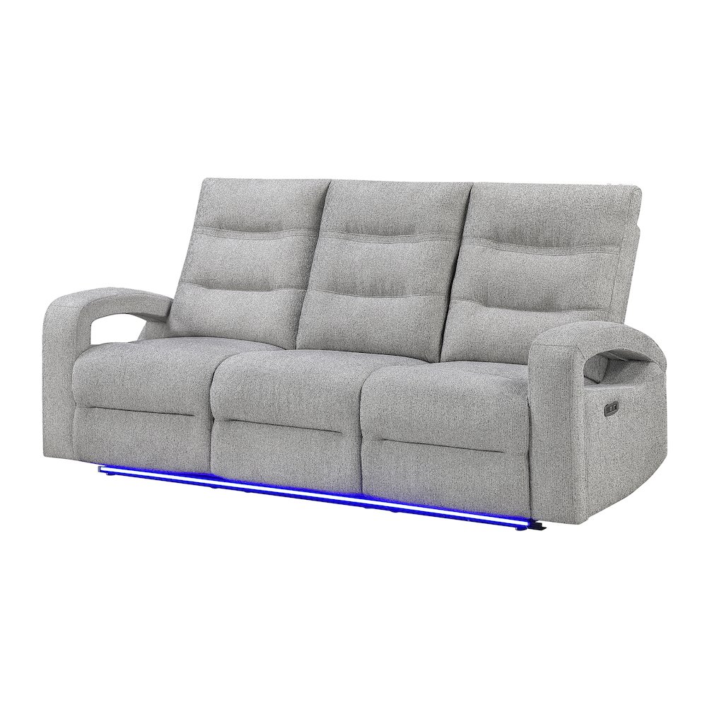 U6611 Grey 15 Power Reclining Sofa With Led. Picture 2