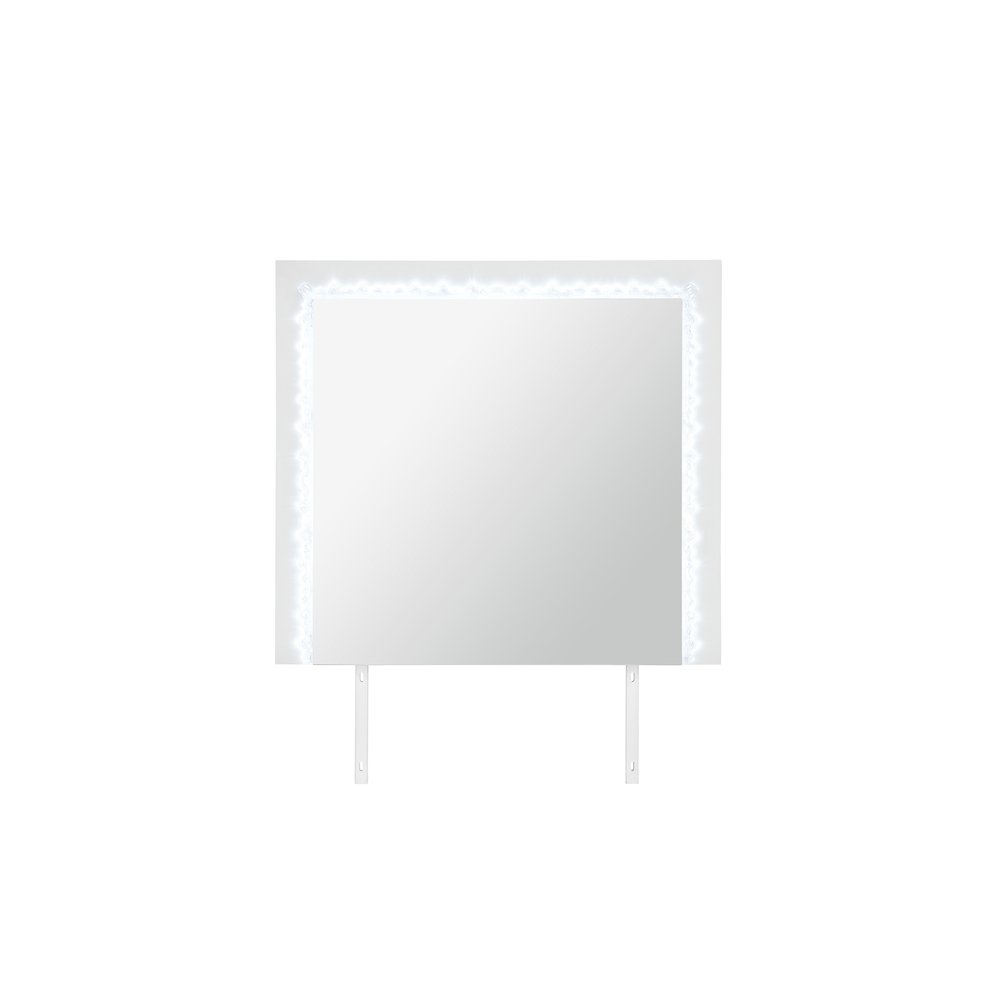 Naomi Silver Marble Mirror With Led. Picture 1