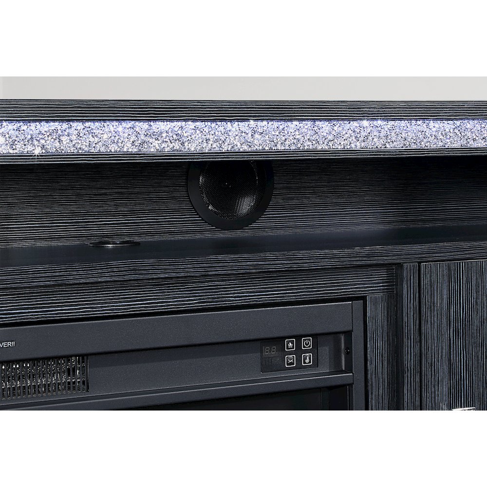 Lily Dark Grey Ent Unit 72 Inch W/ Led, Speakers, Crystal Inserts. Picture 3