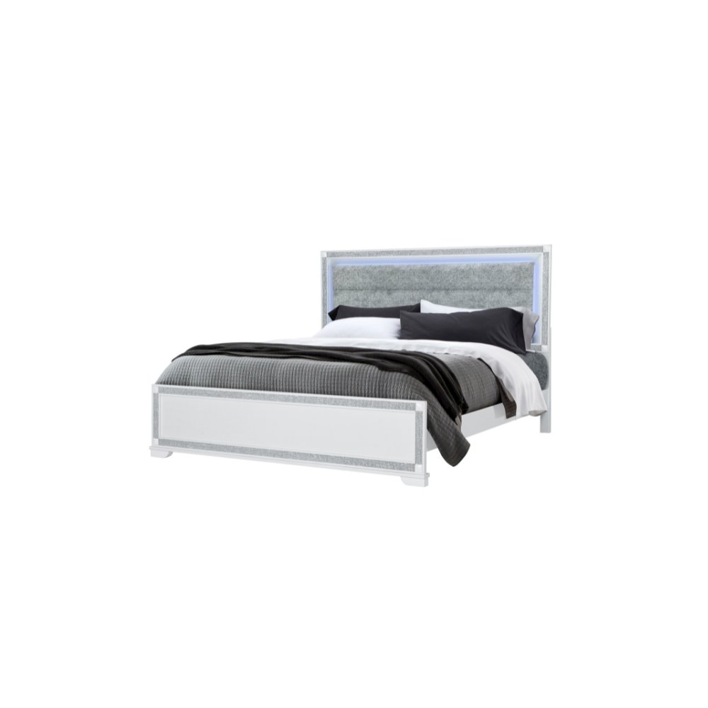 Soleil White King Bed. Picture 2