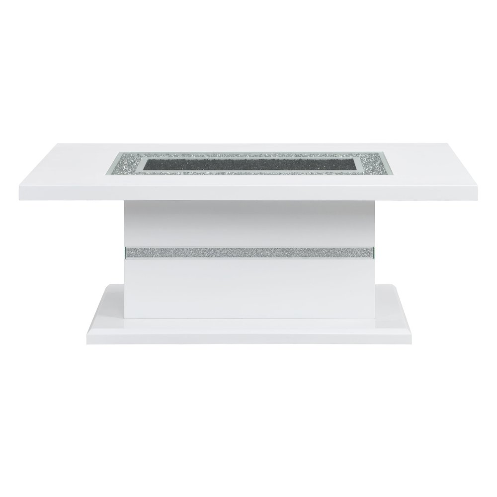 Contemporary Monaco White Coffee Table, White. Picture 1