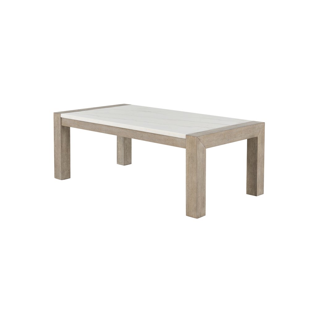 Contemporary Coffee Table, Natural,White. Picture 2