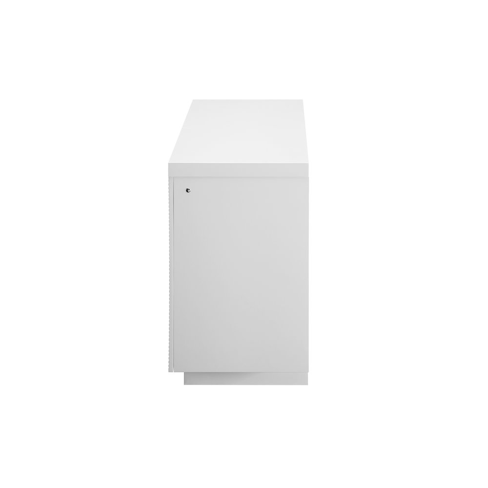 Aileen White 66" Ent Unit W/Led, Speakers, Crystal And Pop-Up Doors. Picture 4