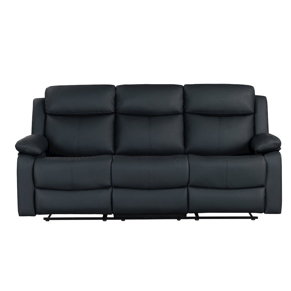 U6026 Black Pu 72A Reclining Sofa With Led. Picture 1