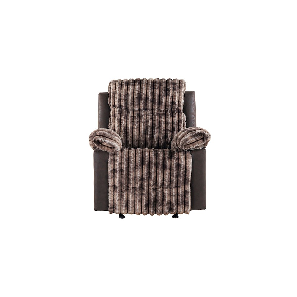 U6028 Brown Glider Recliner. Picture 1