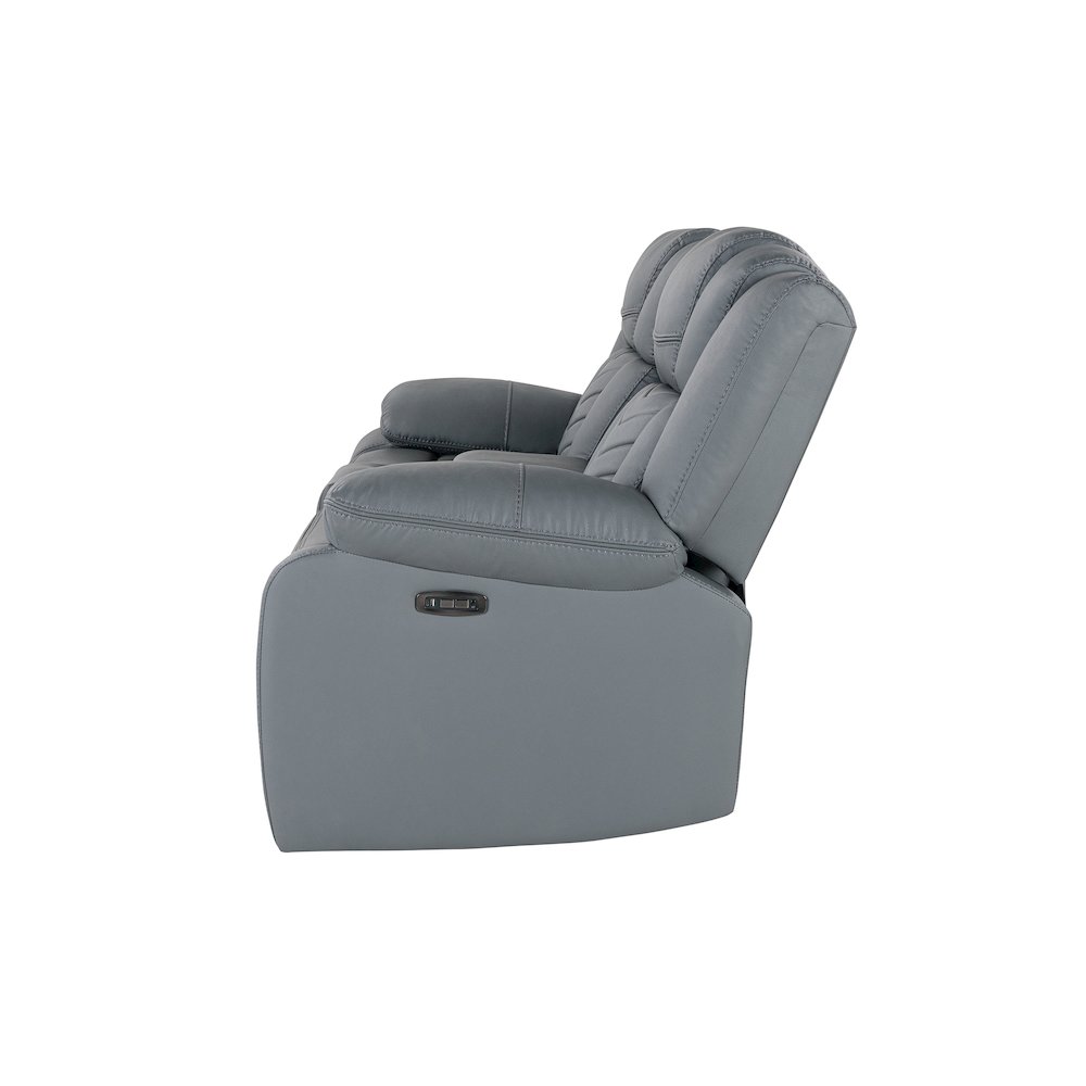 U7069 Grey 10 Pwr Con Rec Loveseat With Led And Immersive Sound. Picture 3