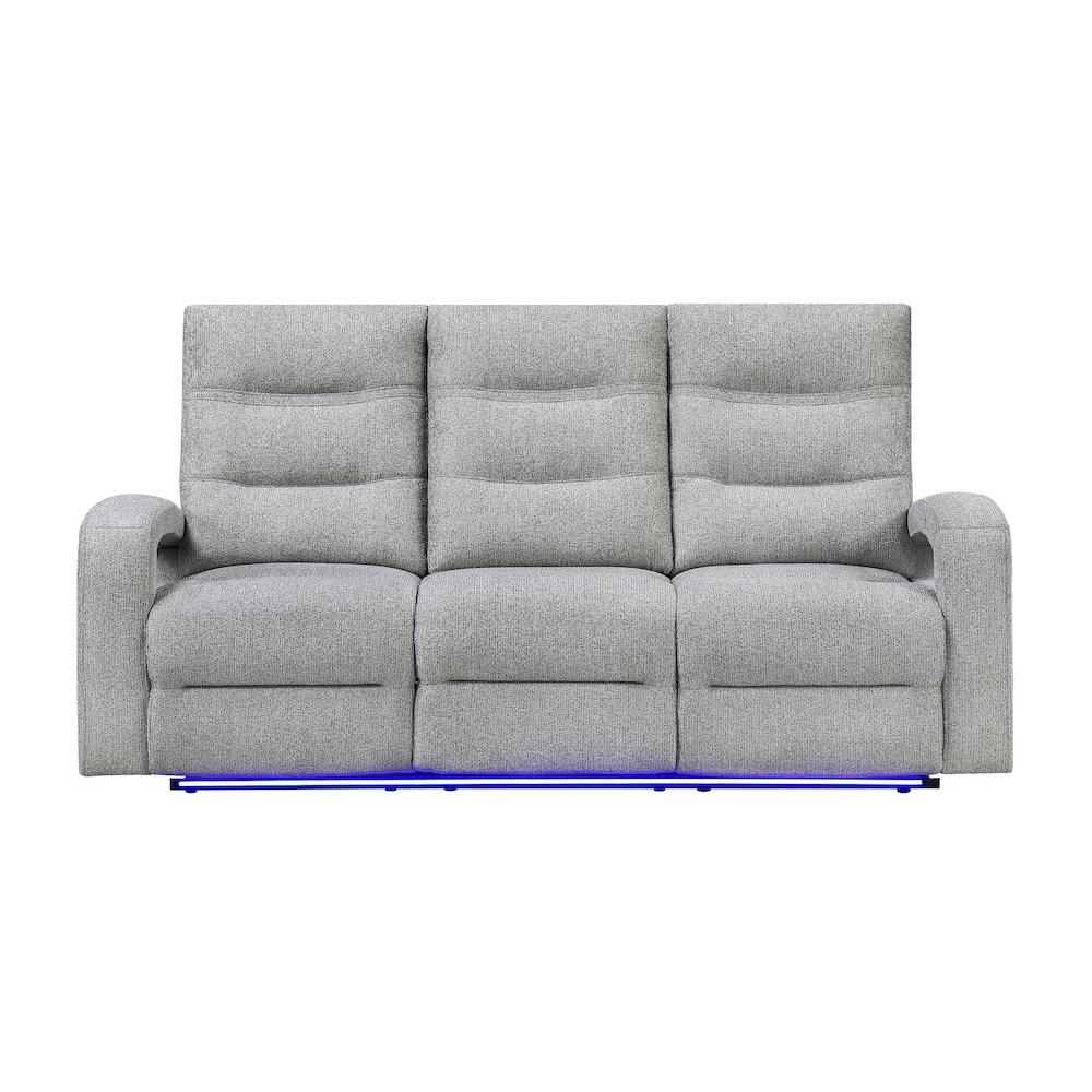 U6611 Grey 15 Power Reclining Sofa With Led. Picture 1