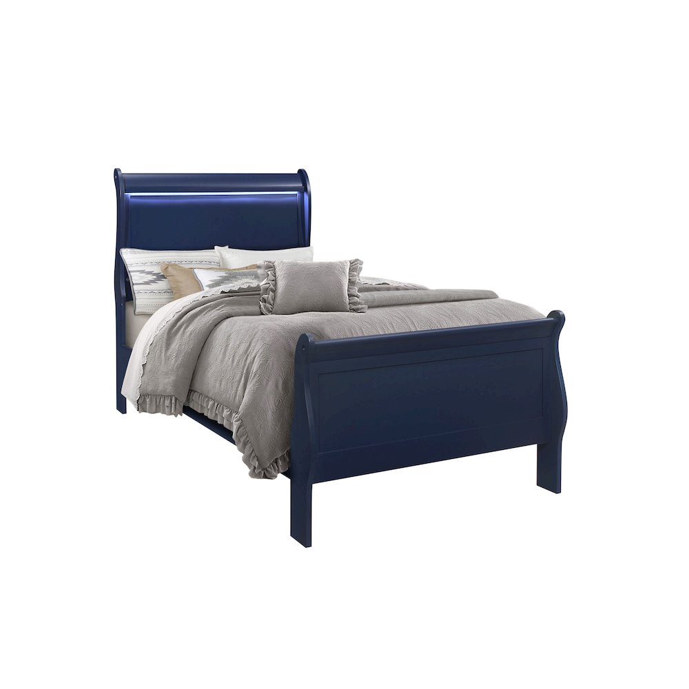 Charlie Blue Twin Bed With Led. Picture 2