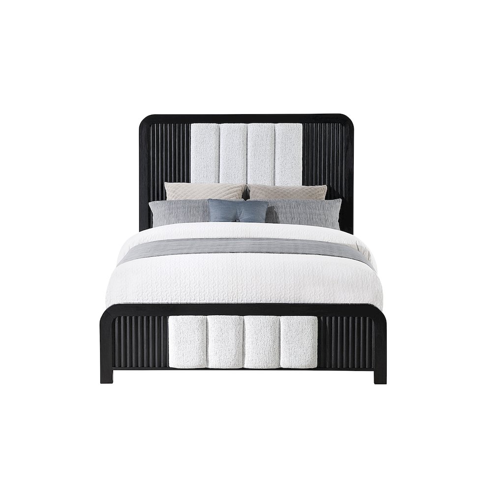 Beckett White/Black Queen Bed. Picture 2