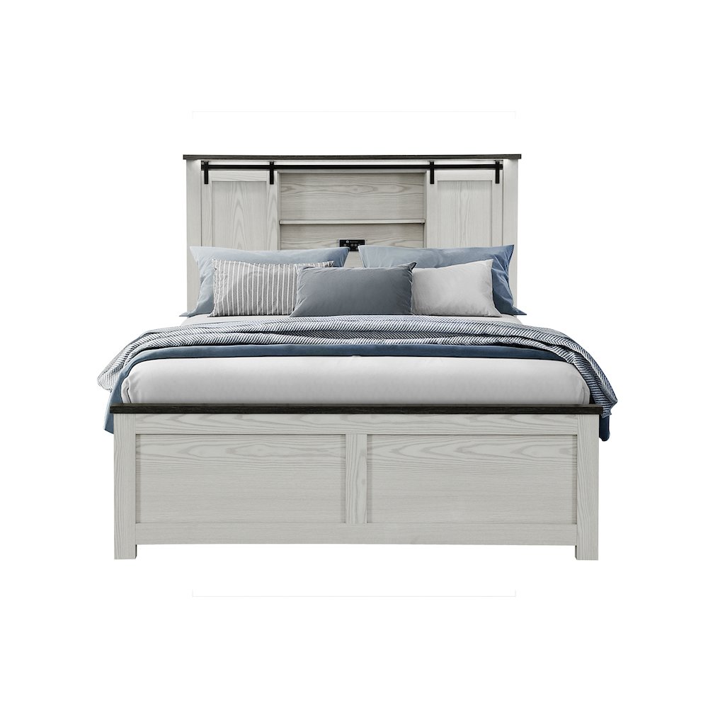 Ava Beige Queen Bed. Picture 1