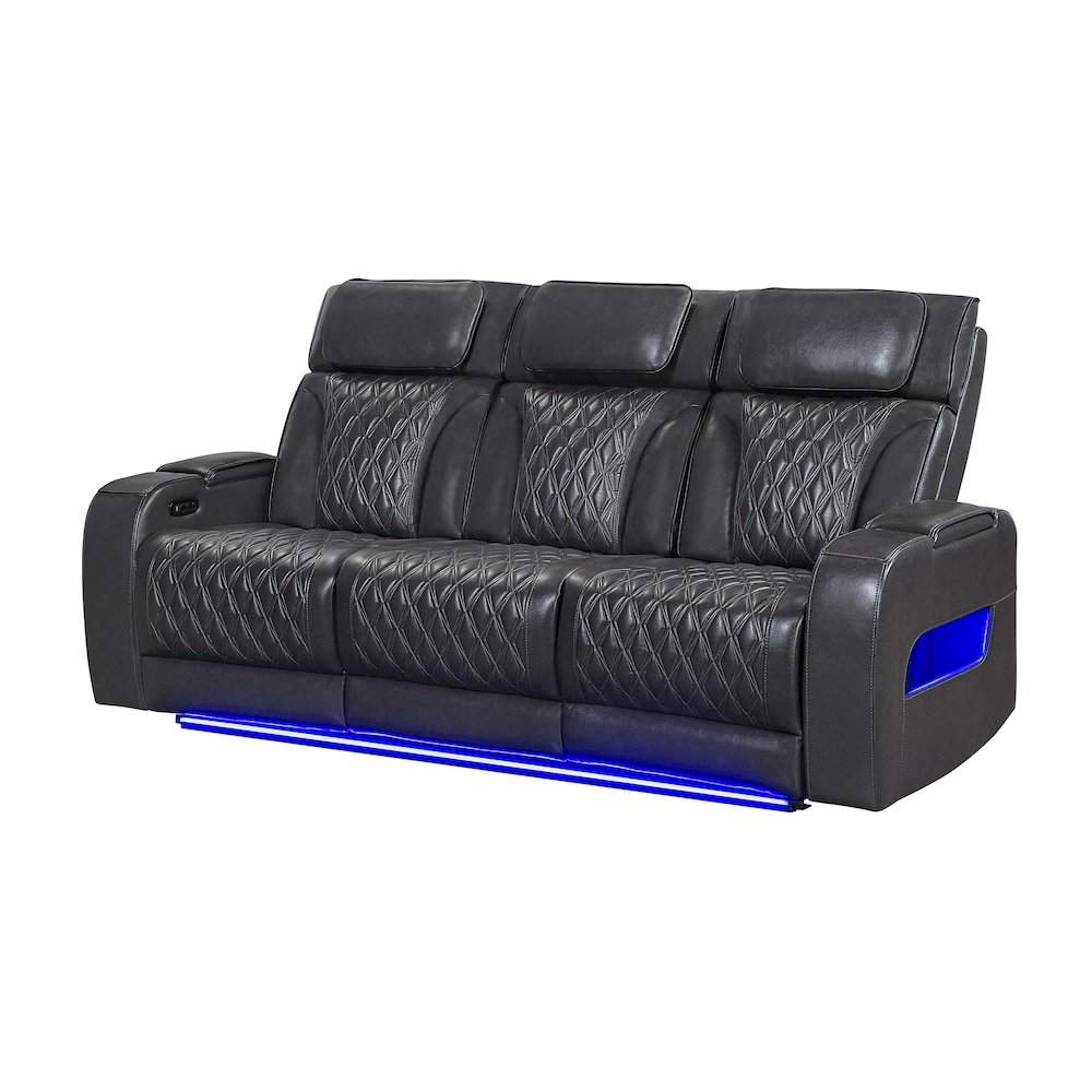 U8611 Blanche Charcoal Power Reclining Sofa With Phr And Led. Picture 2