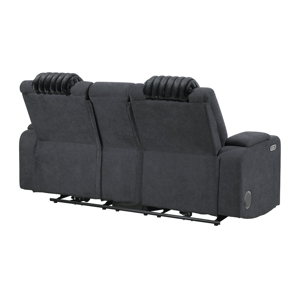 U8000 Black Pwr Console Rec Loveseat W/Phr, Led And Speaker. Picture 4