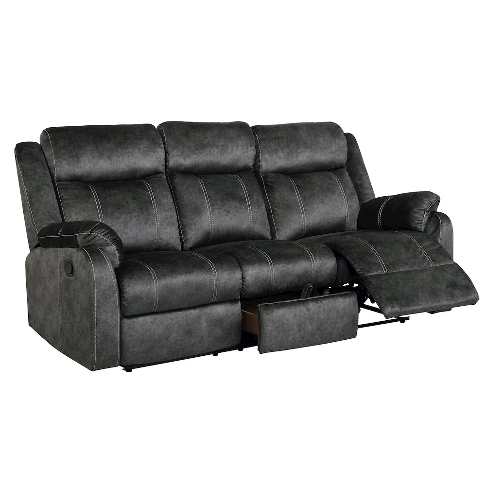 Transitional Domino  Reclining Sofas, Granite. Picture 1