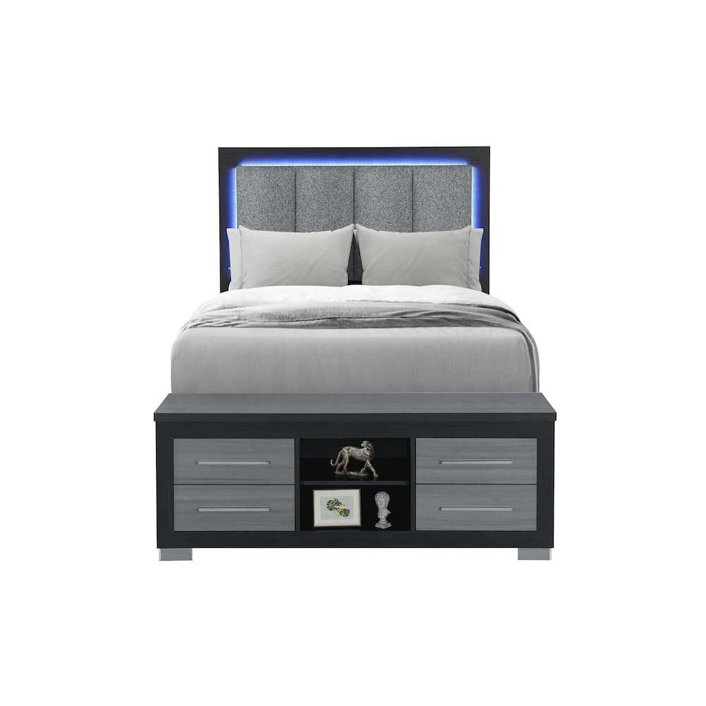 Emma Black/Grey Full Bed With Led And Usb. Picture 1