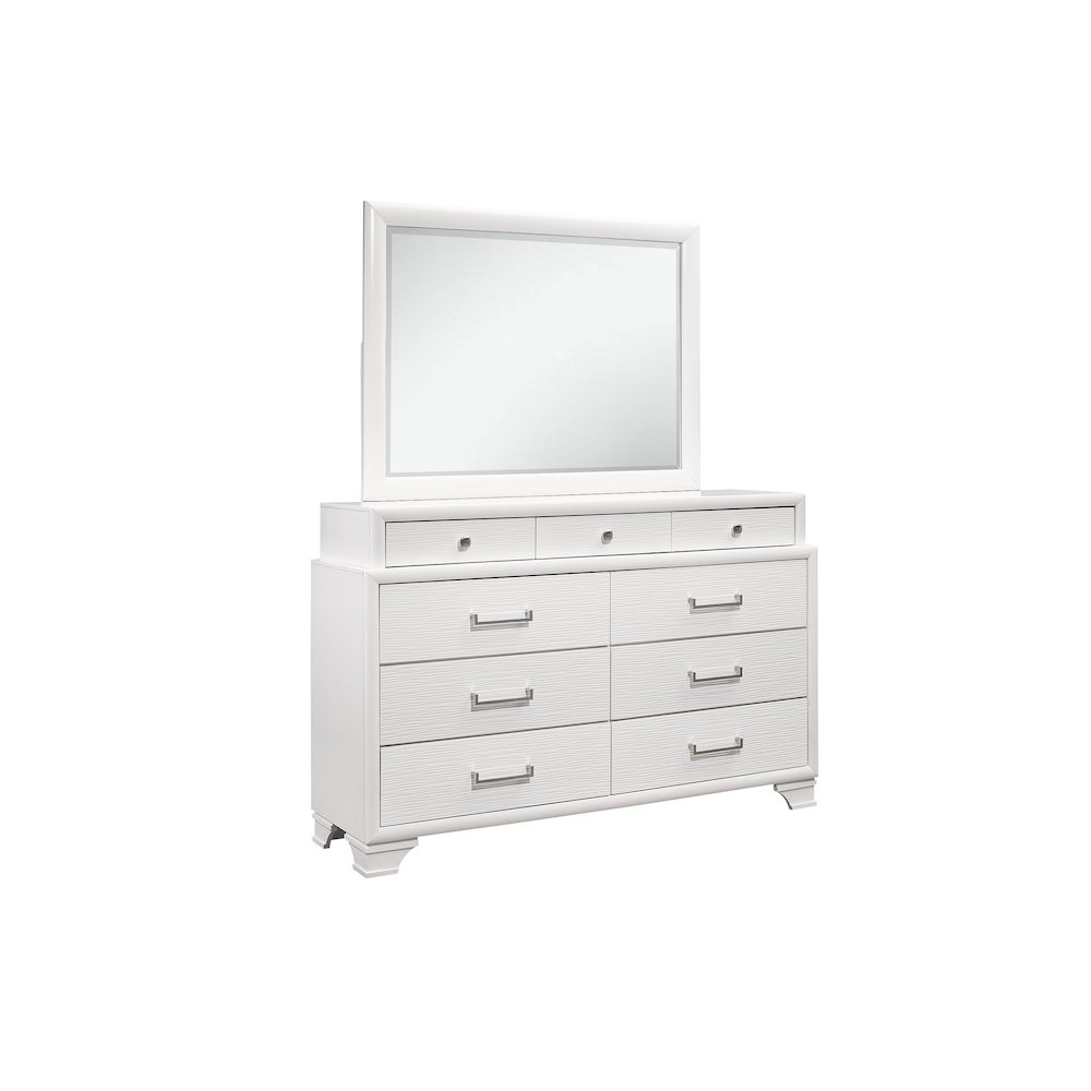 Transitional Glam Jordyn White Dresser, White. Picture 2