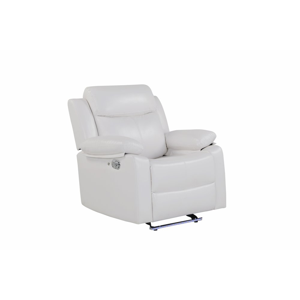 U6026 Blanche White Glider Recliner With Led. Picture 2
