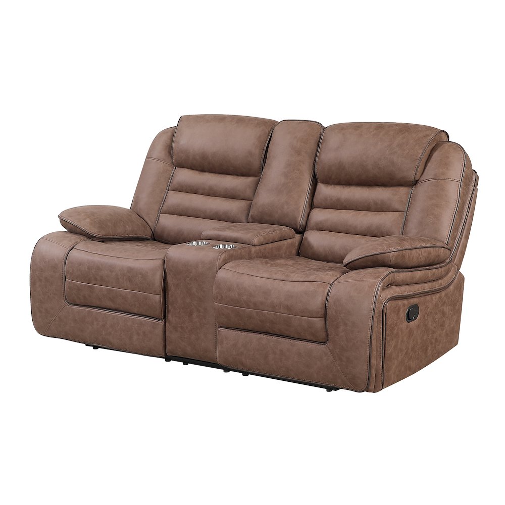 U2250 Brown Console Reclining Loveseat. Picture 2
