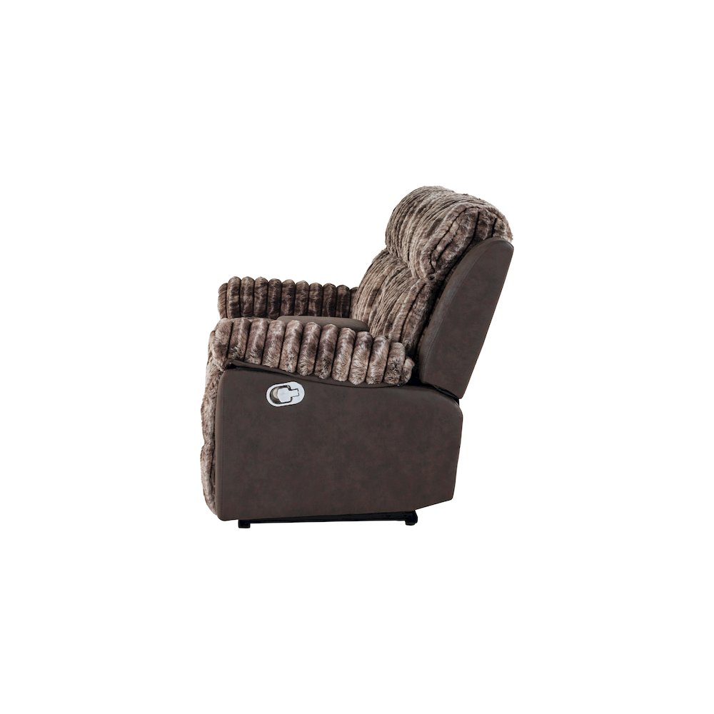 U6028 Brown Console Reclining Loveseat. Picture 3