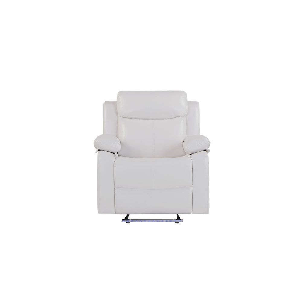 U6026 Blanche White Glider Recliner With Led. Picture 1