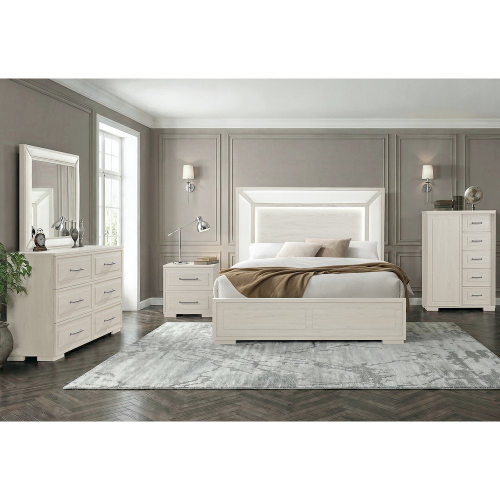 Clara Beige Upholstered Mirror. Picture 4