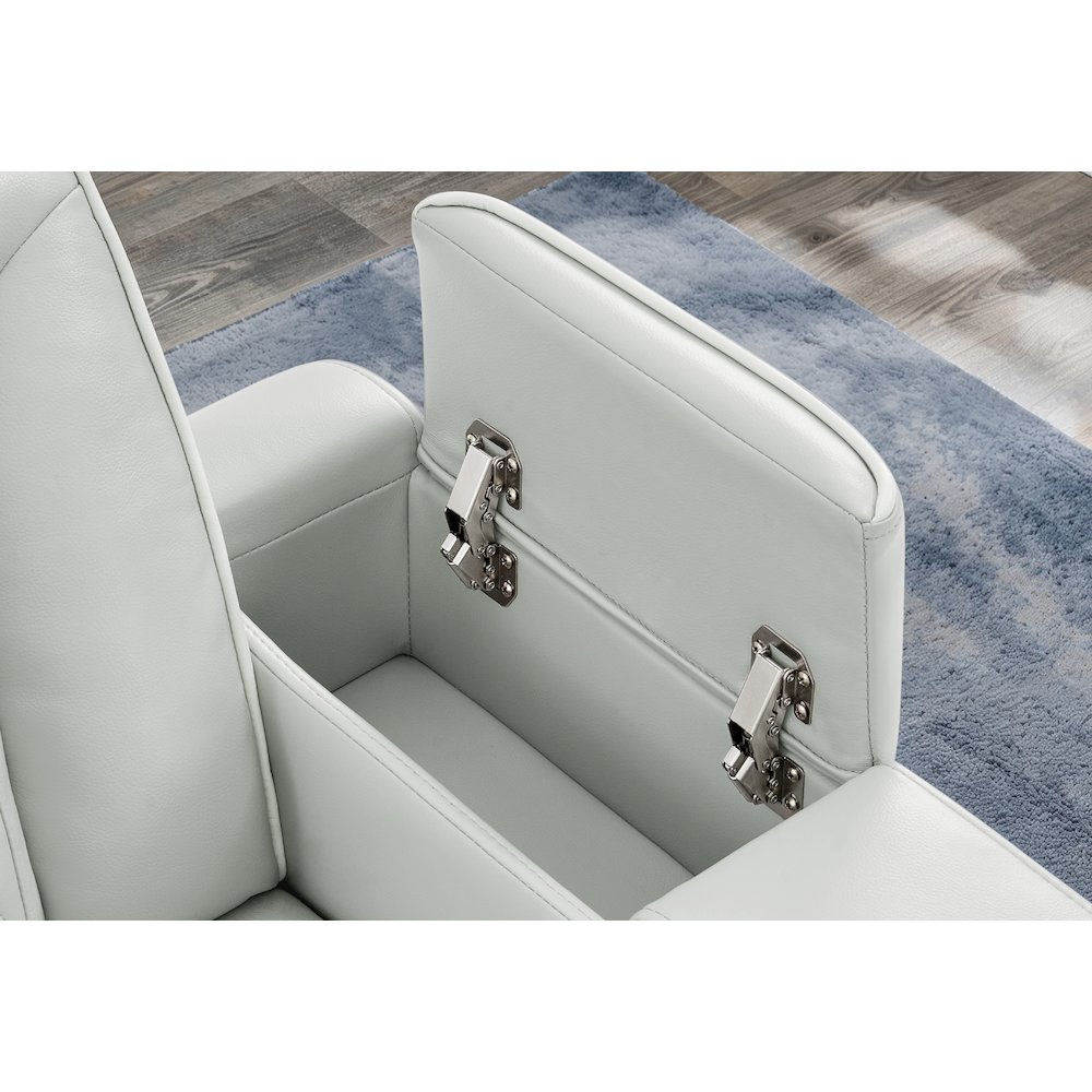 U8611 Blanche Silver Pwr Con Rec Loveseat With Phr, Led & Speaker. Picture 4