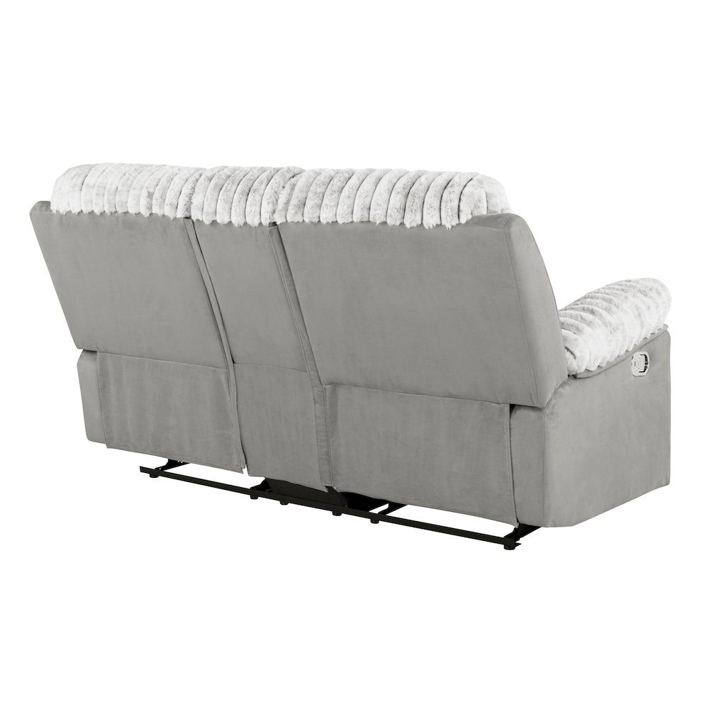 U6028 Grey Console Reclining Loveseat. Picture 4