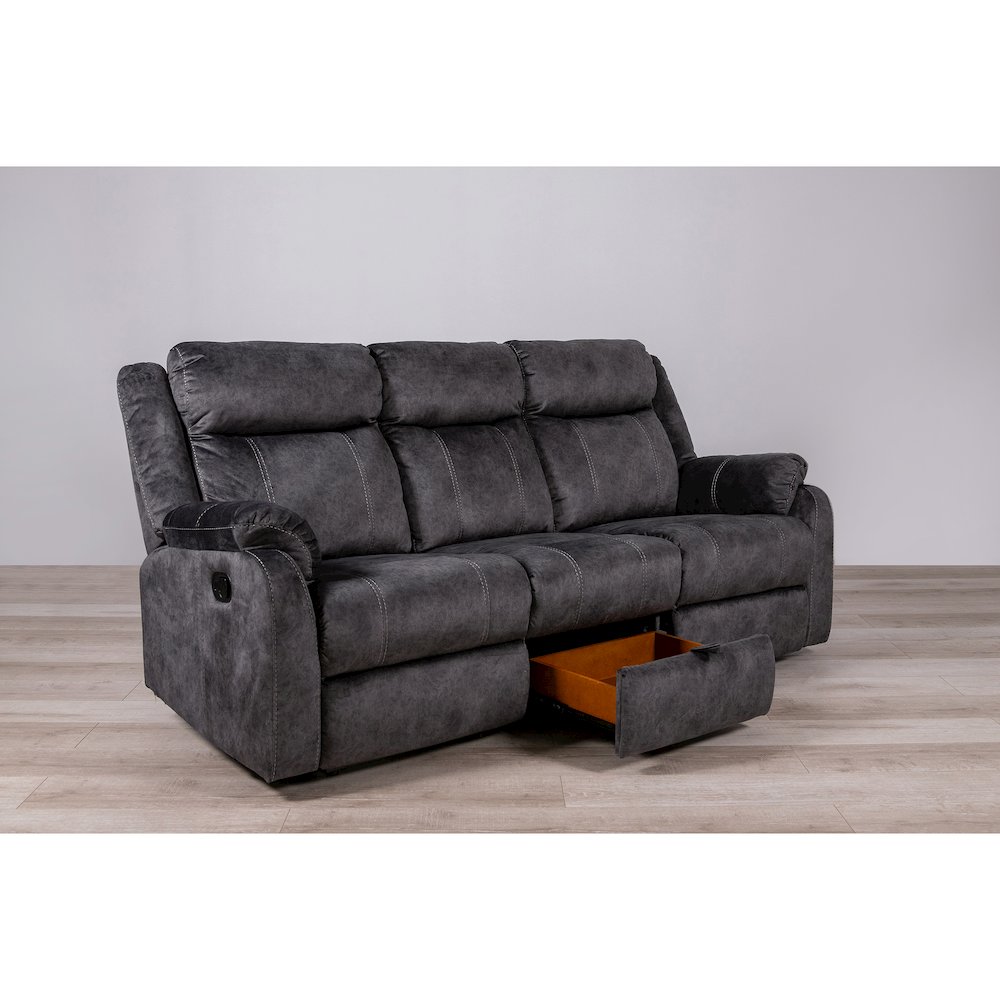 Transitional Domino  Reclining Sofas, Granite. Picture 3