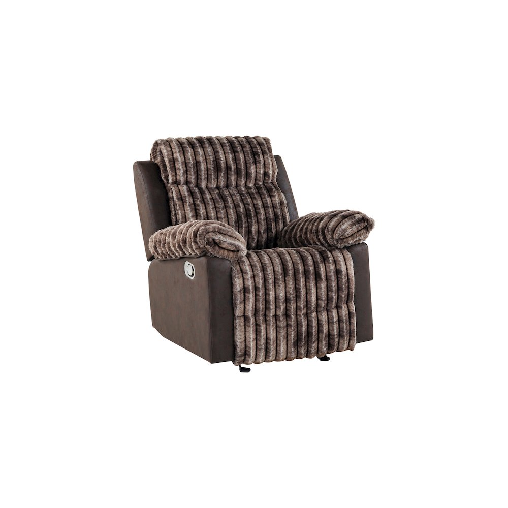 U6028 Brown Glider Recliner. Picture 2