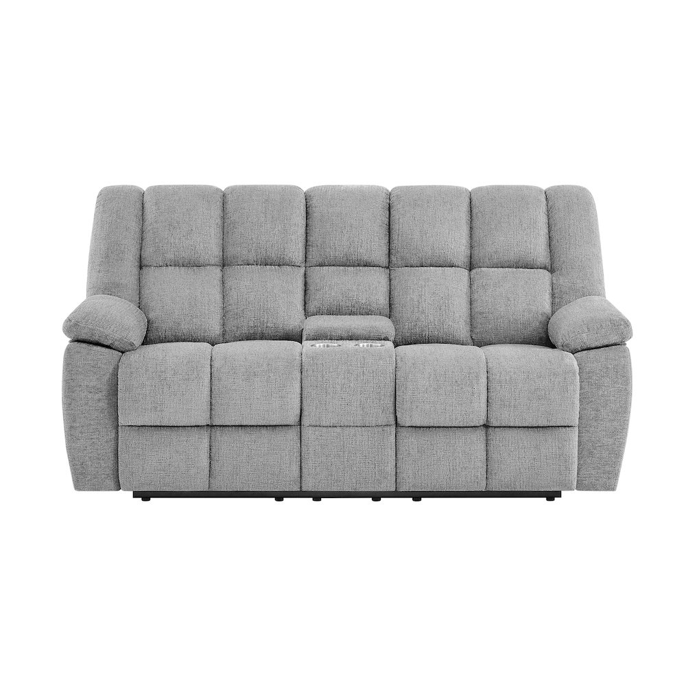 U6000 Smoke Console Reclining Loveseat. Picture 1