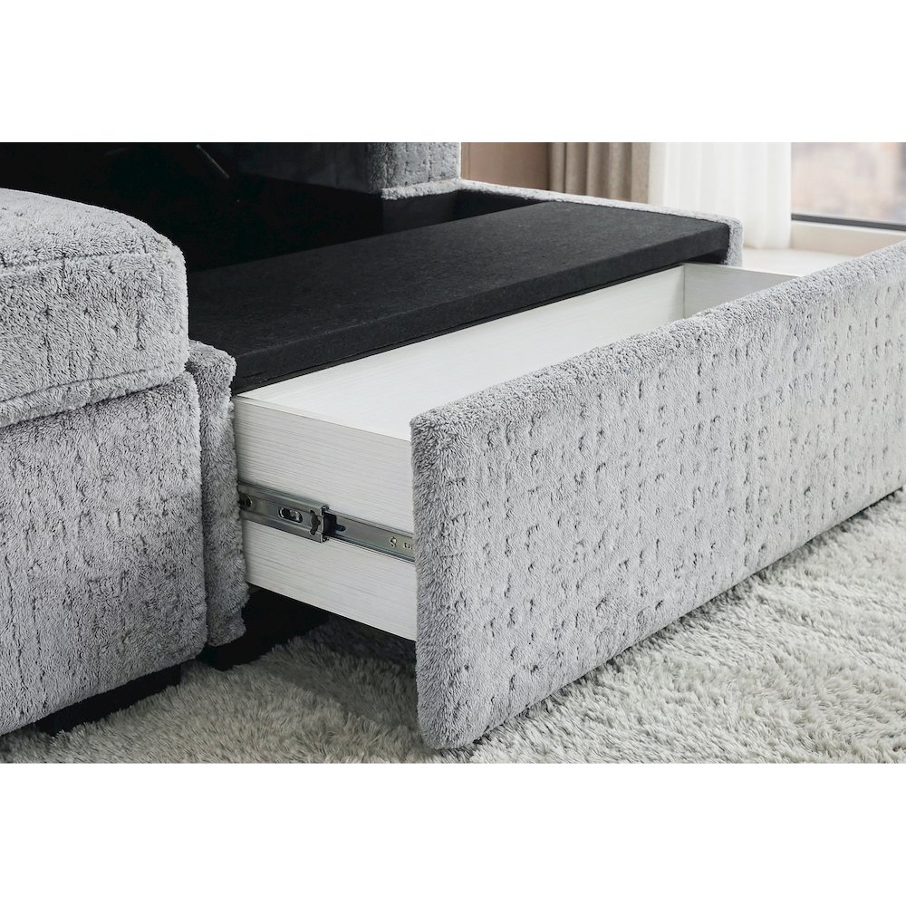 U0214 Grey Sofa Bed. Picture 3