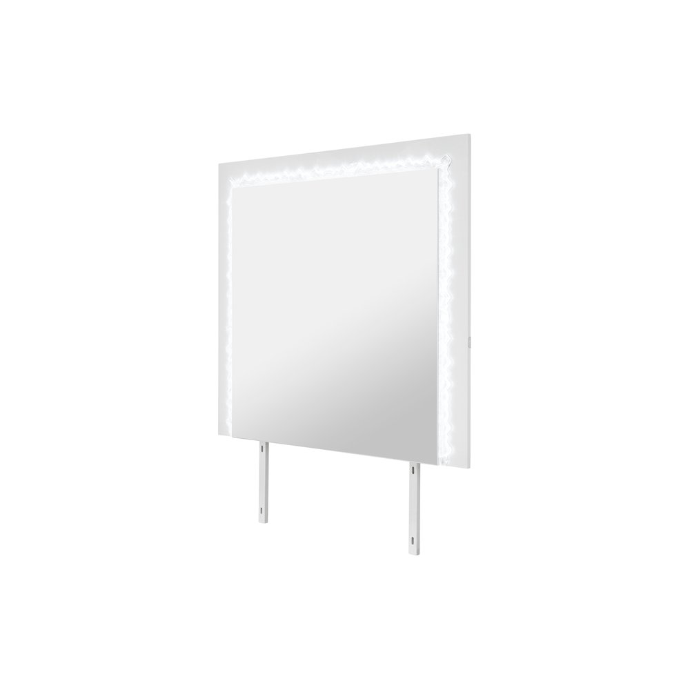 Naomi Silver Marble Mirror With Led. Picture 2