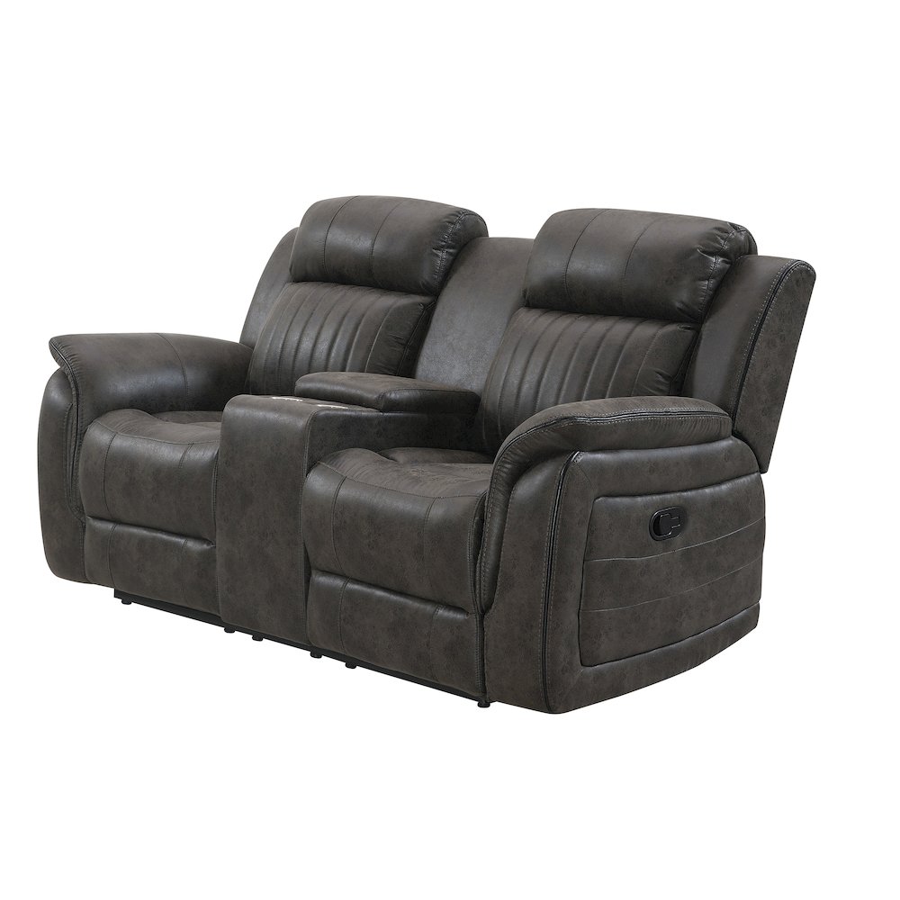 U8517 Grey Console Reclining Loveseat. Picture 2