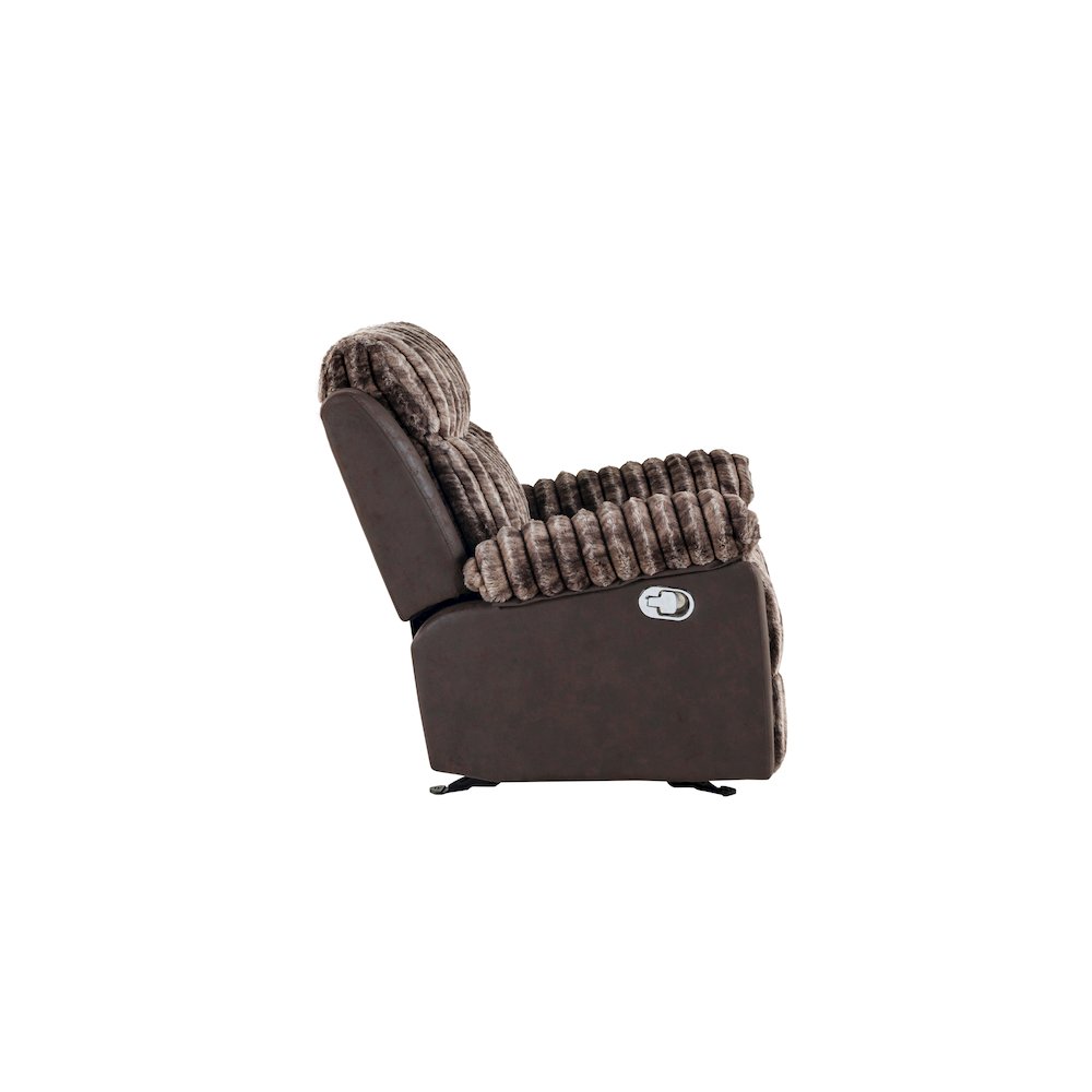 U6028 Brown Glider Recliner. Picture 3